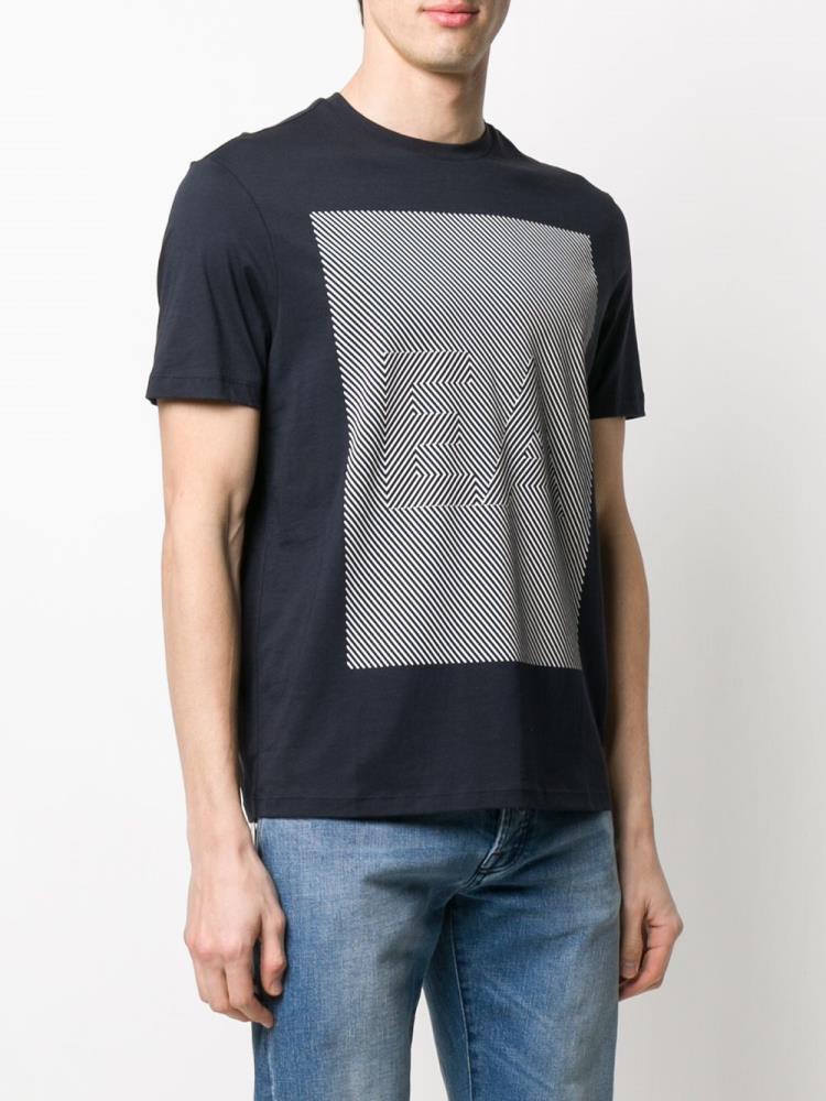 Camiseta Armani Emporio Geometric Logo Hombre Azules | 6TBIFIF8