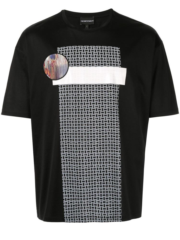 Camiseta Armani Emporio Graphic Print Hombre Negras | R0A7DV1N