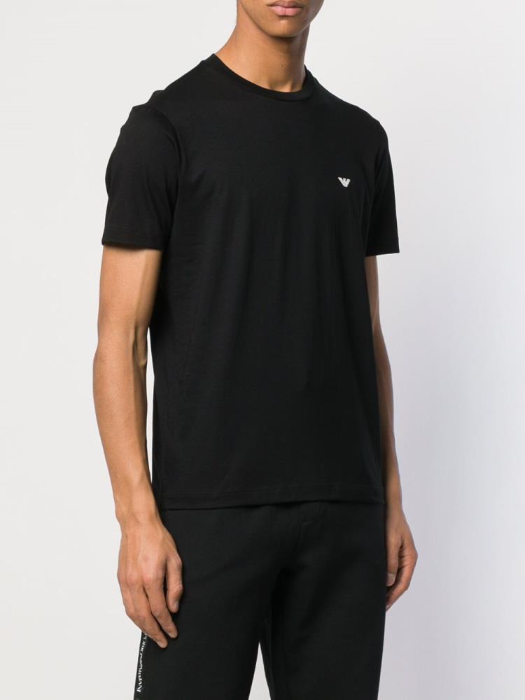 Camiseta Armani Emporio Logo Crew Neck Hombre Negras | 3W0NV9B0