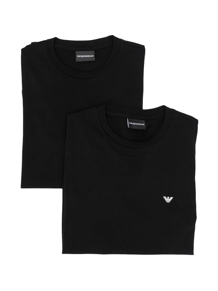 Camiseta Armani Emporio Logo Crew Neck Hombre Negras | 3W0NV9B0