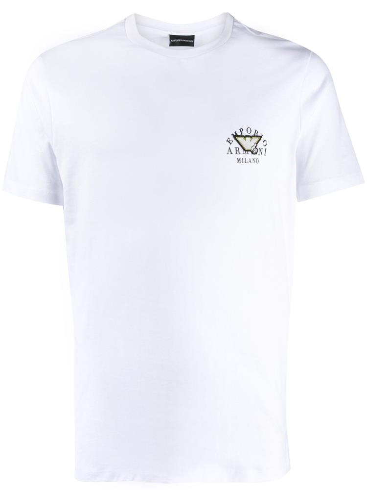 Camiseta Armani Emporio Logo Detail Hombre Blancas | TOB1D3SF