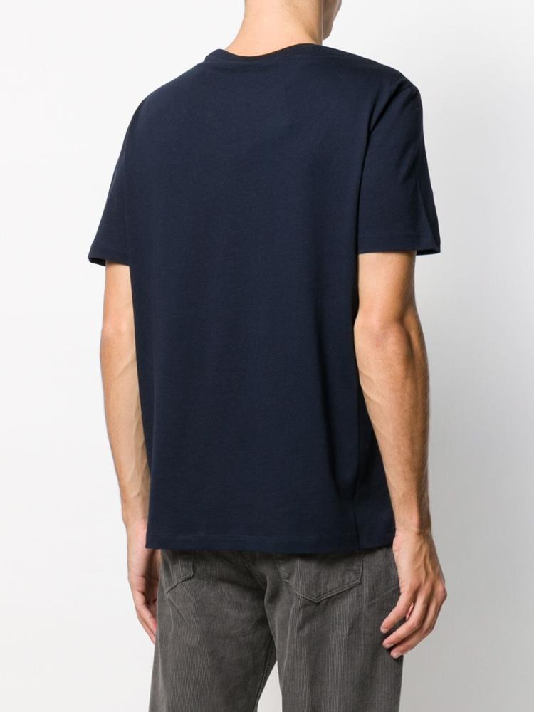 Camiseta Armani Emporio Logo Embroidered Hombre Azules | W7V3AED5