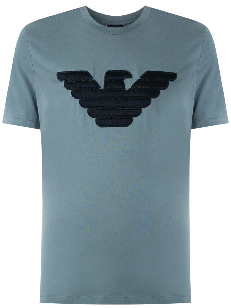 Camiseta Armani Emporio Logo Hombre Azules | 5NHJS5D7