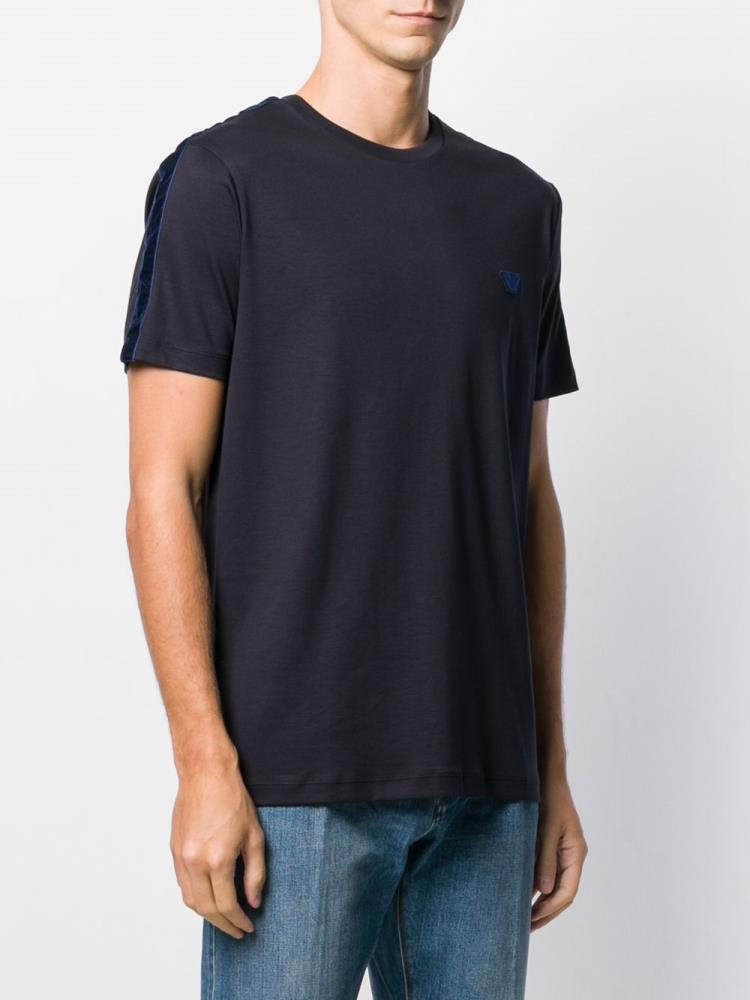 Camiseta Armani Emporio Logo Patch Crew Neck Hombre Azules | ONRRCZKR