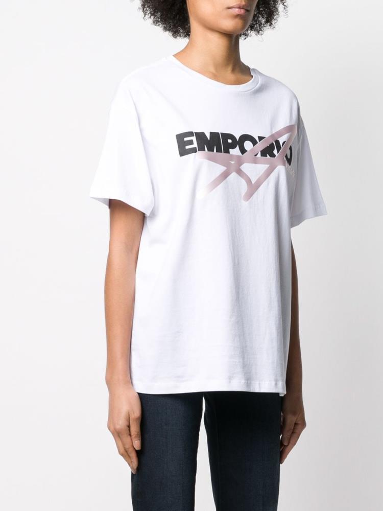 Camiseta Armani Emporio Logo Print Mujer Blancas | 15Q17DAW