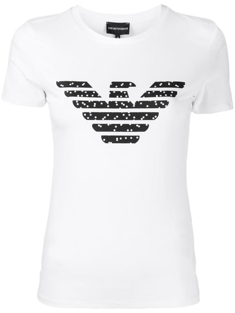 Camiseta Armani Emporio Logo Printed Mujer Blancas | 226QMYWZ