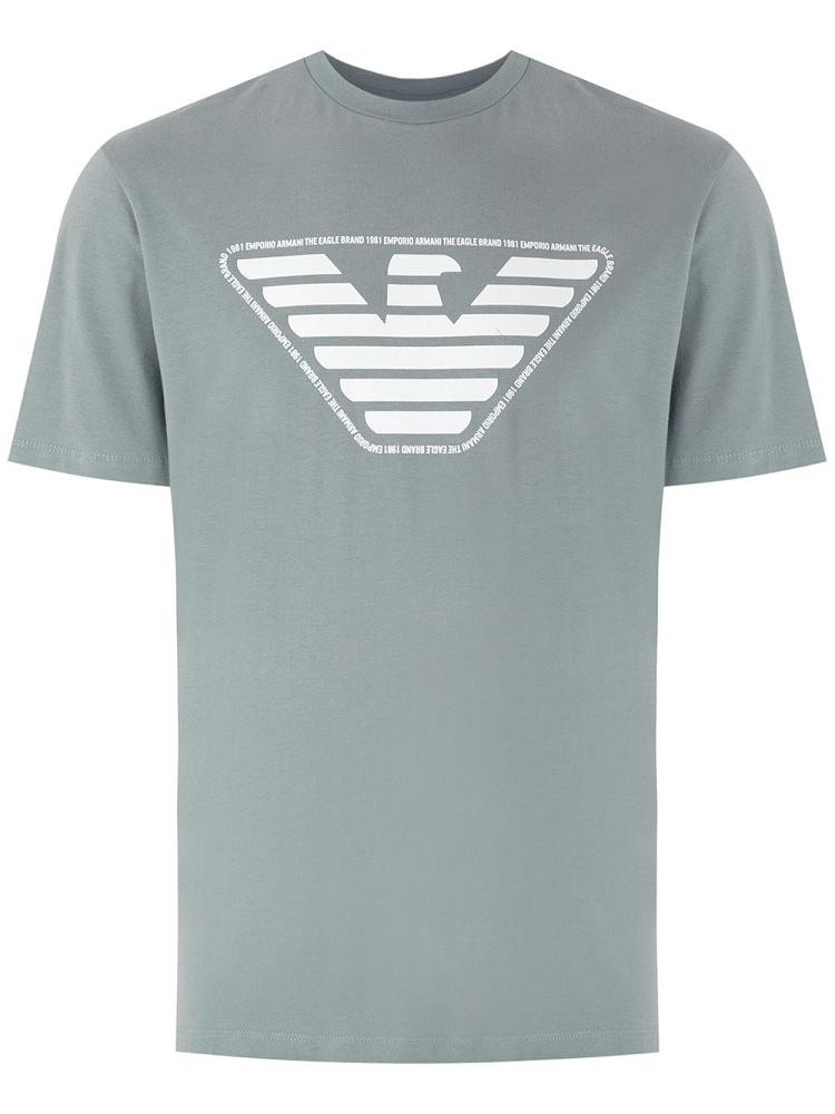 Camiseta Armani Emporio Logo Print Hombre Verde | 3S2H1HUH