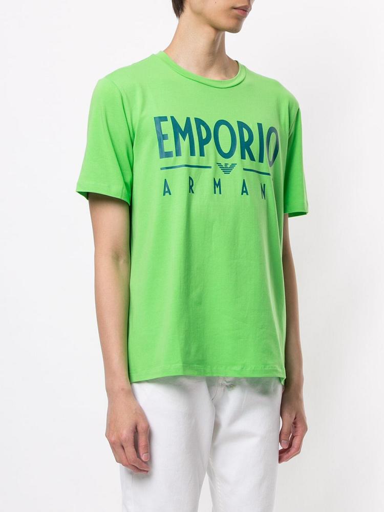 Camiseta Armani Emporio Logo Print Hombre Verde | 6Y4AX776