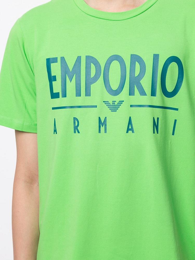 Camiseta Armani Emporio Logo Print Hombre Verde | 6Y4AX776