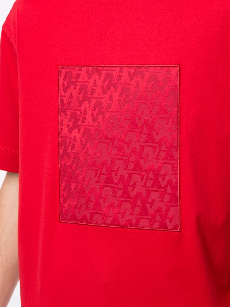 Camiseta Armani Emporio Logo Print Hombre Rojas | 99T0XQQK