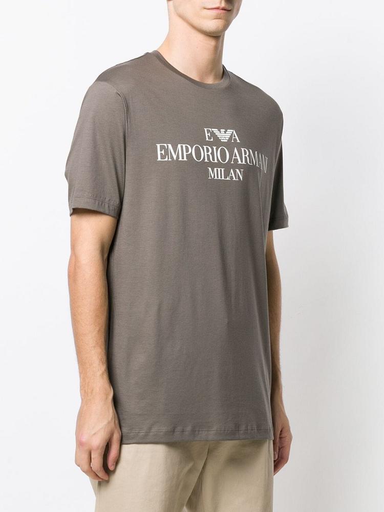 Camiseta Armani Emporio Logo Print Hombre Beige | ANBN4YBE