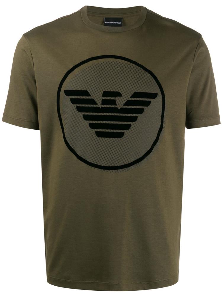 Camiseta Armani Emporio Logo Print Hombre Verde | BC37U1HF