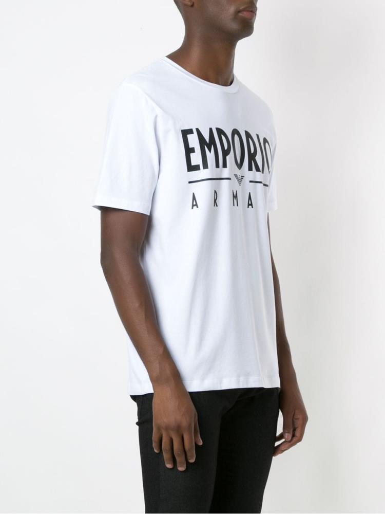 Camiseta Armani Emporio Logo Print Hombre Blancas | ERC4XZTZ