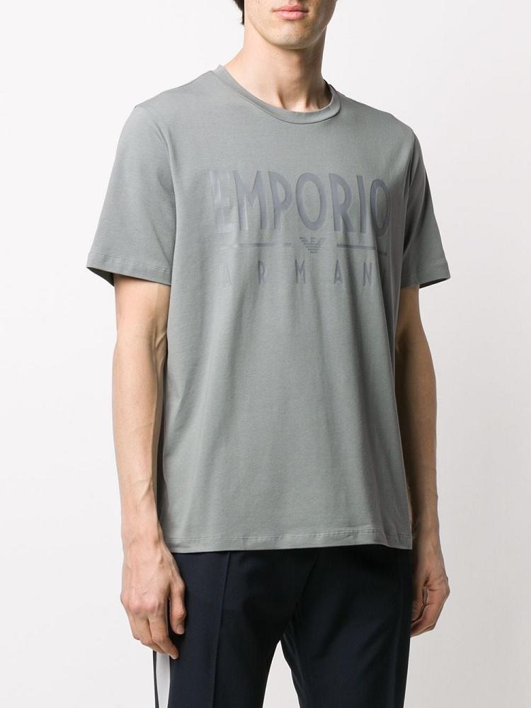 Camiseta Armani Emporio Logo Print Hombre Gris | HHSTEEDK