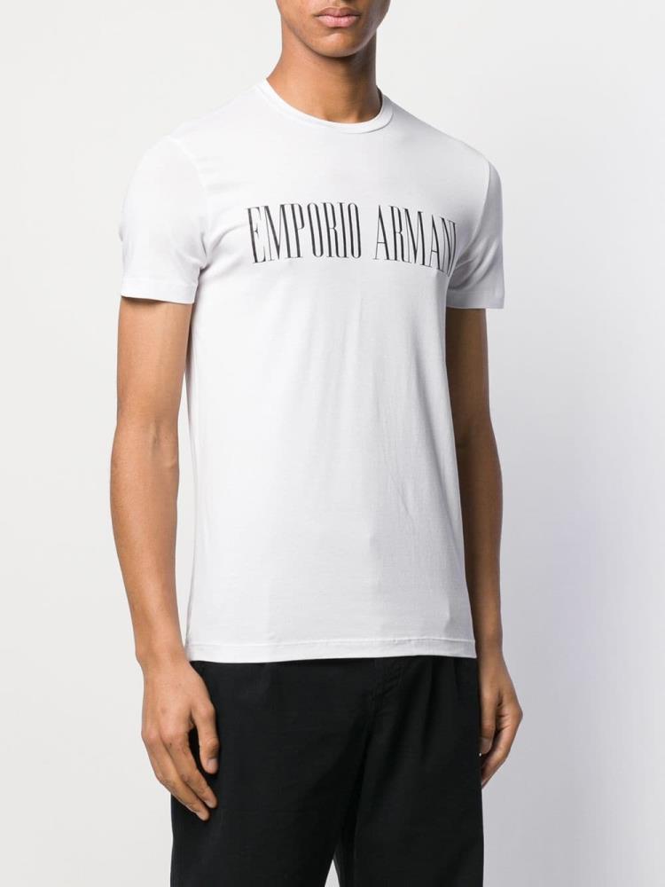 Camiseta Armani Emporio Logo Print Hombre Blancas | HRIYQ5LO