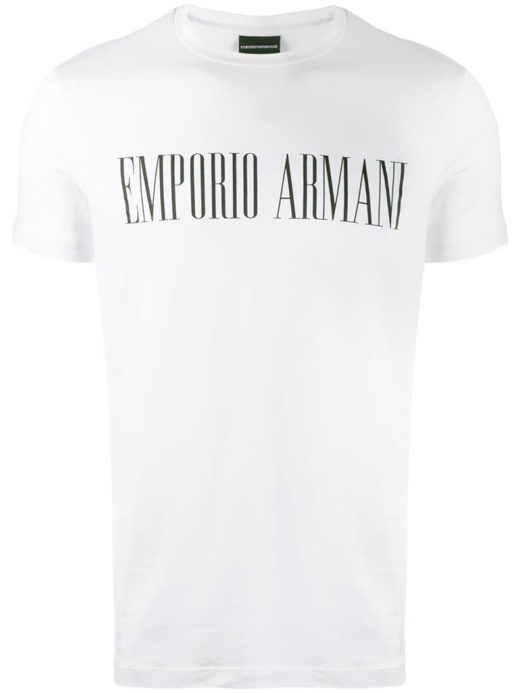 Camiseta Armani Emporio Logo Print Hombre Blancas | HRIYQ5LO