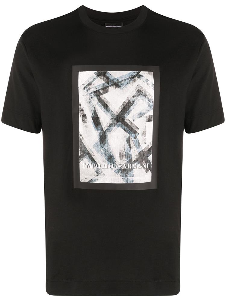 Camiseta Armani Emporio Logo Print Hombre Negras | IV7MSETJ