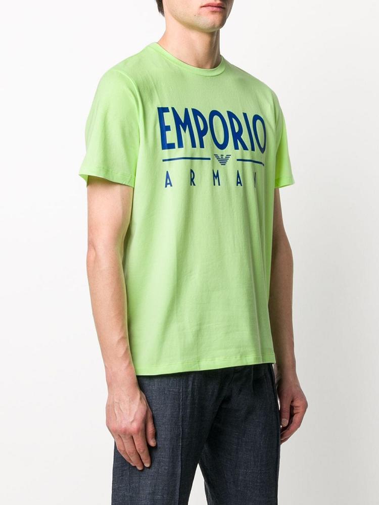 Camiseta Armani Emporio Logo Print Relaxed Fit Hombre Amarillo | JL3RR396