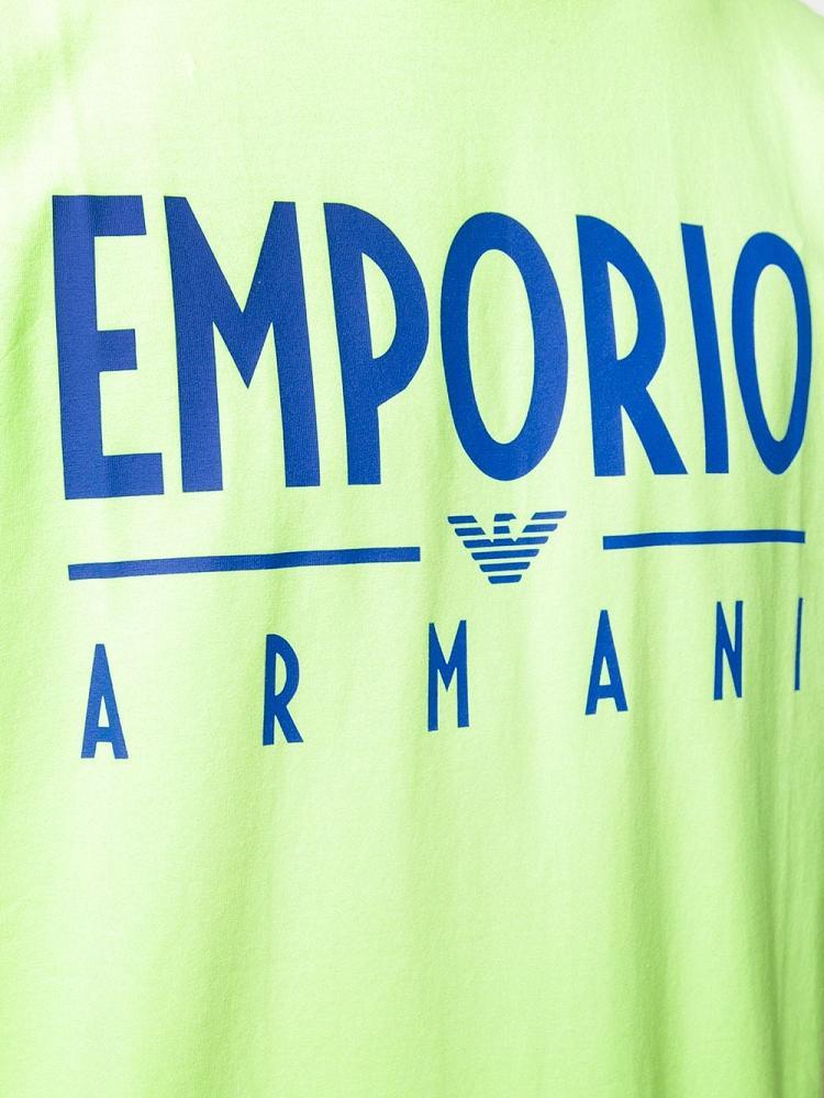 Camiseta Armani Emporio Logo Print Relaxed Fit Hombre Amarillo | JL3RR396