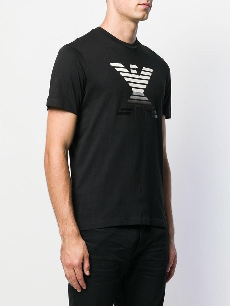 Camiseta Armani Emporio Logo Print Hombre Negras | PLN8MX7A