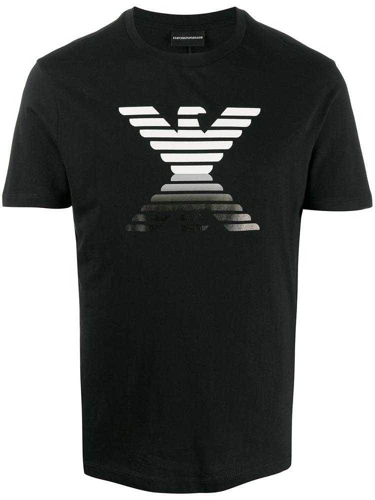 Camiseta Armani Emporio Logo Print Hombre Negras | PLN8MX7A