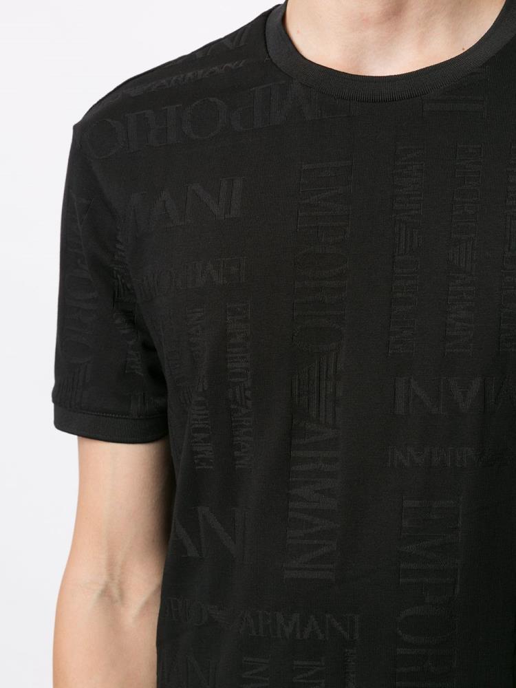 Camiseta Armani Emporio Logo Print Hombre Negras | UNXXOPOU