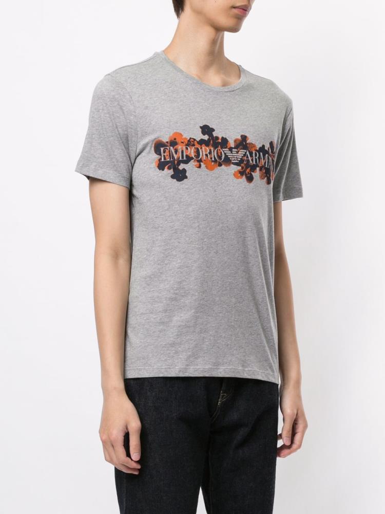 Camiseta Armani Emporio Logo Print Hombre Gris | V5YMUI8A