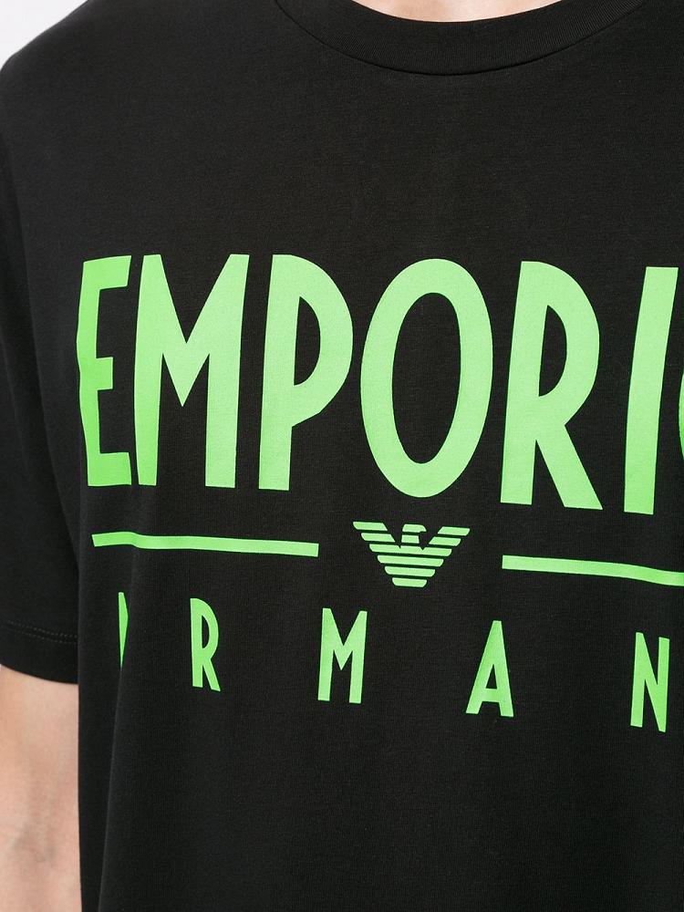 Camiseta Armani Emporio Neon Logo Hombre Negras | 1AWULCAA