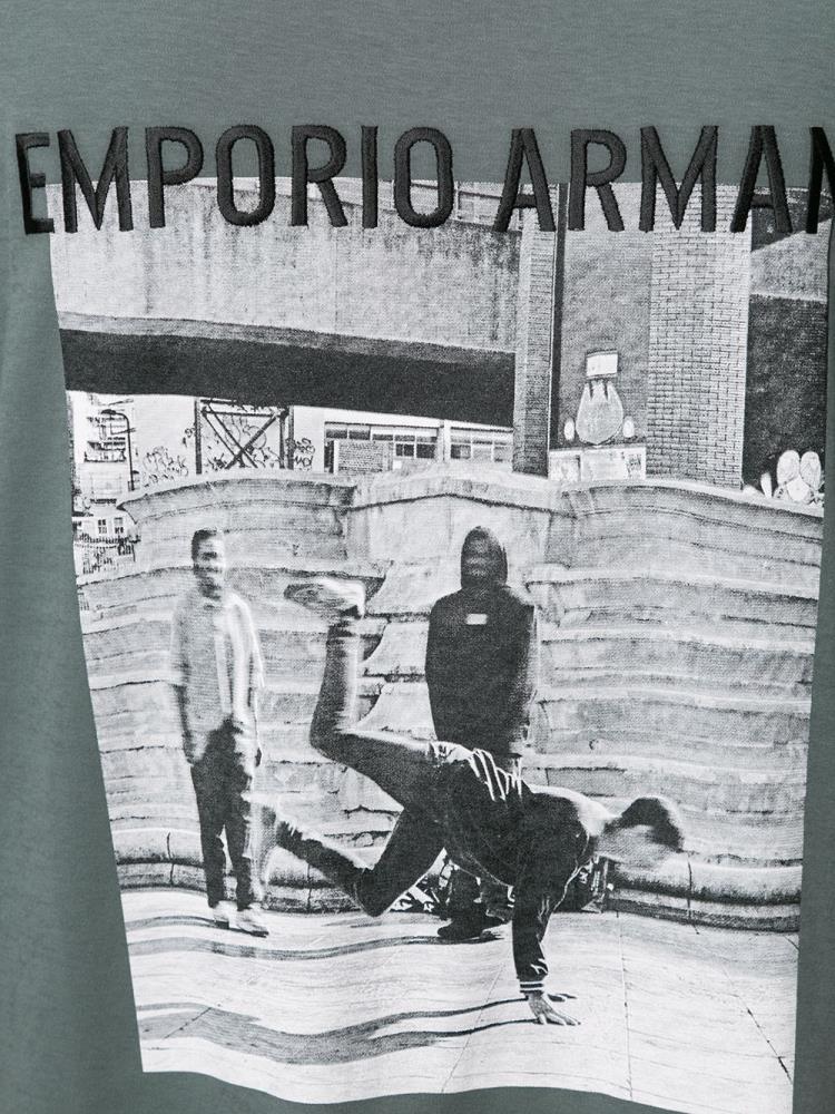 Camiseta Armani Emporio Photo Print Hombre Verde | AIVRP321