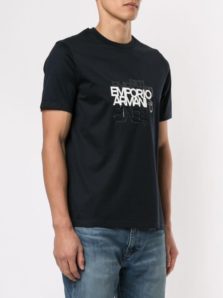 Camiseta Armani Emporio Printed Logo Hombre Negras | M6R35YHG