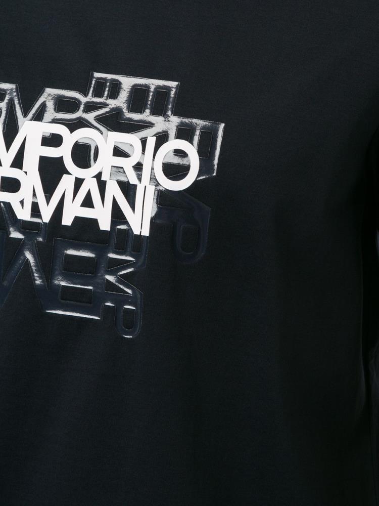 Camiseta Armani Emporio Printed Logo Hombre Negras | M6R35YHG