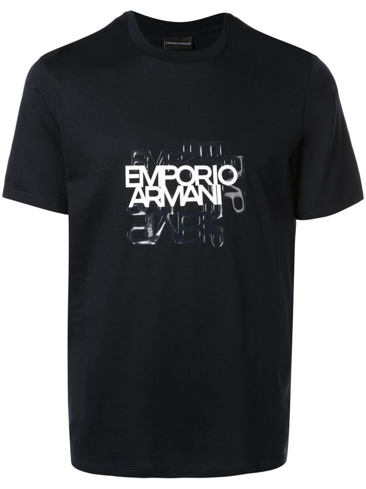 Camiseta Armani Emporio Printed Logo Hombre Negras | M6R35YHG