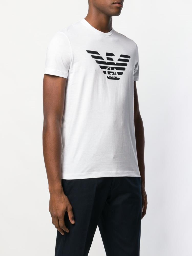 Camiseta Armani Emporio Printed Logo Hombre Blancas | Z9S5B5CP