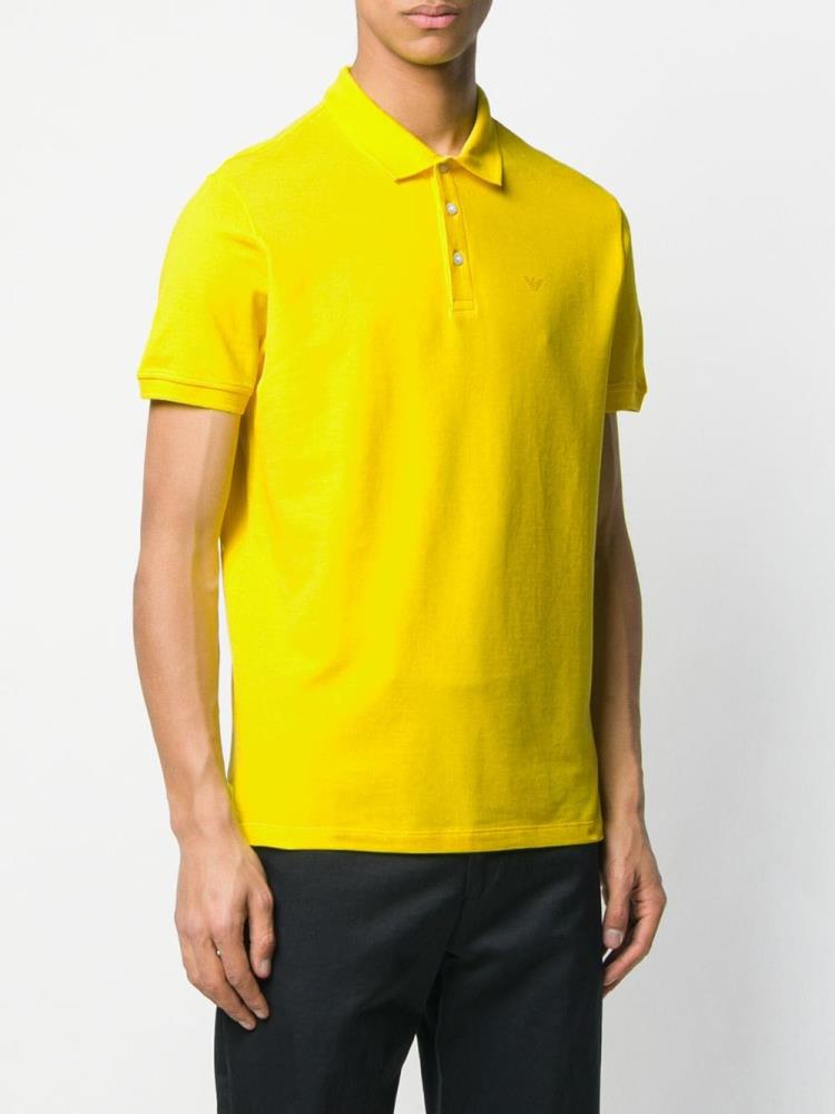 Camiseta Armani Emporio Ribbed Polo Hombre Amarillo | M0T5MANX