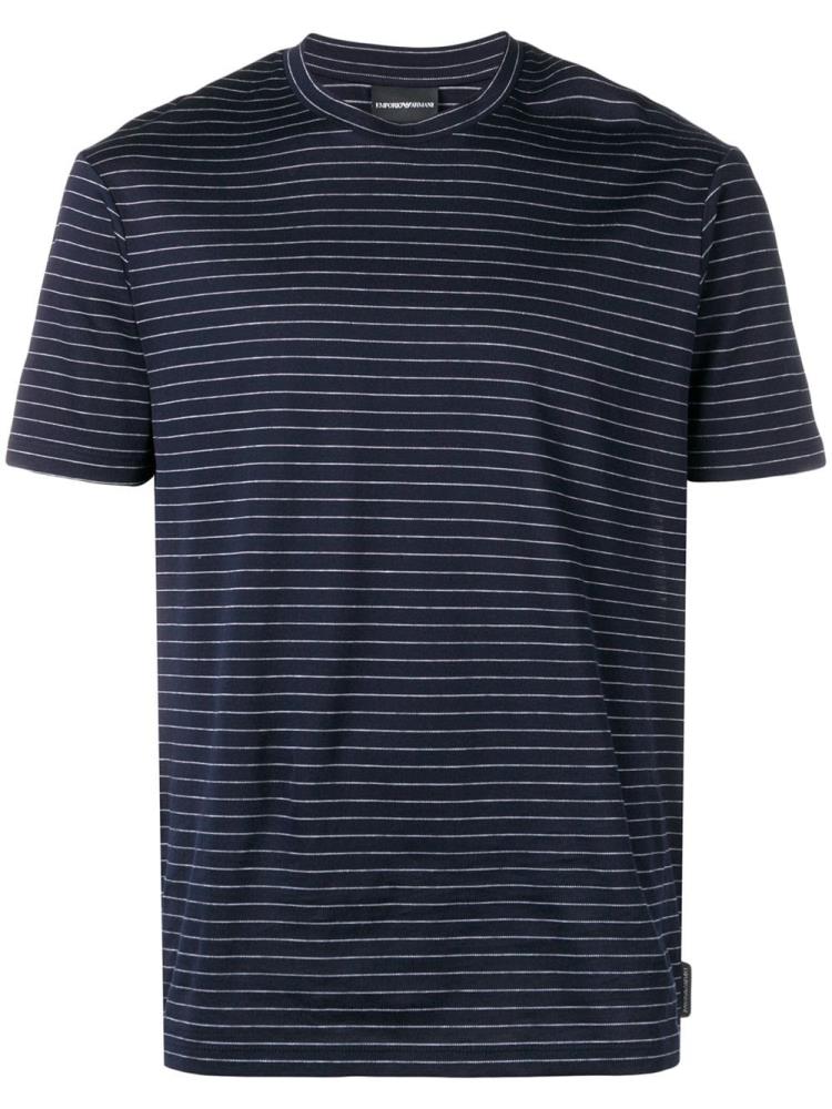 Camiseta Armani Emporio Striped Hombre Azules | XCXJJ7IQ