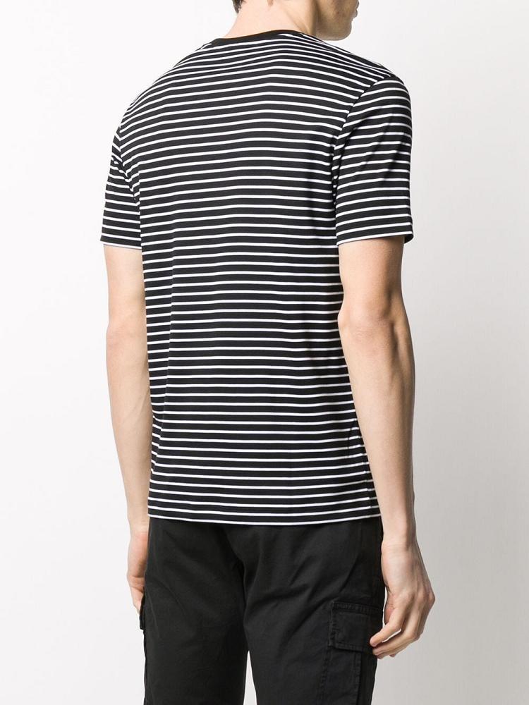 Camiseta Armani Emporio Striped Logo Print Hombre Negras | NXZM4L2U