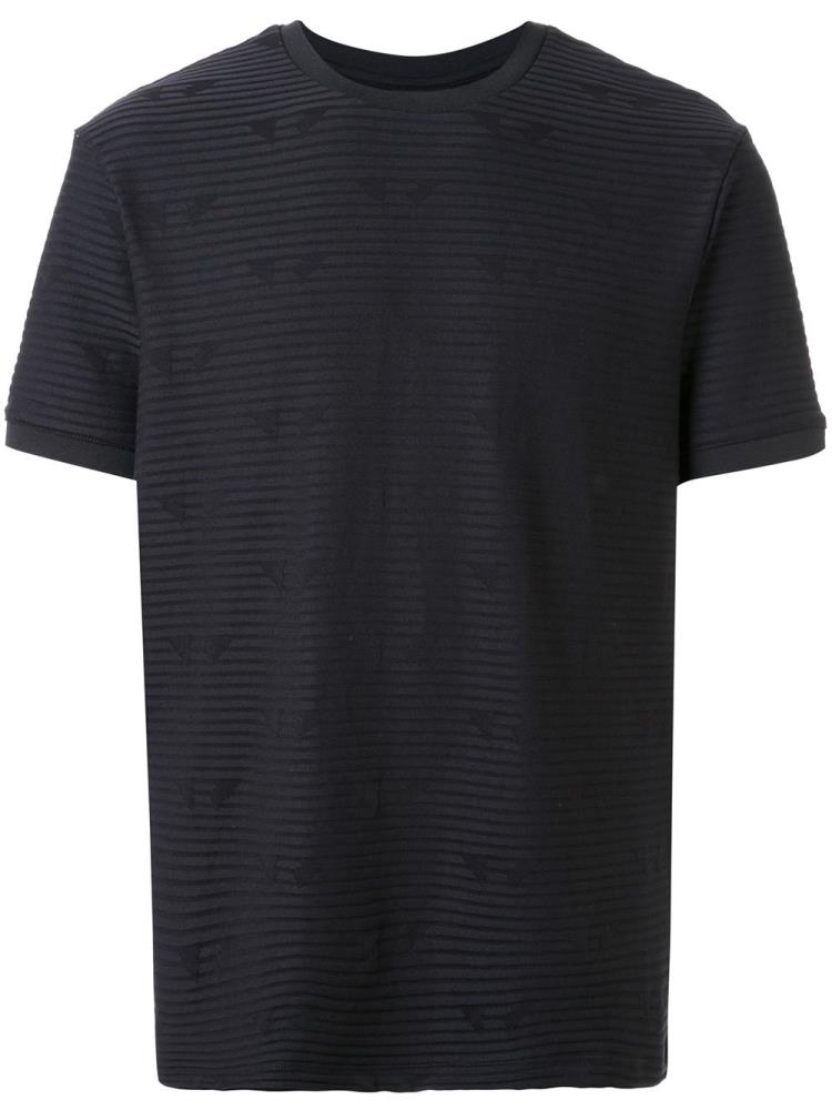 Camiseta Armani Emporio Striped Pattern Hombre Negras | KDL2QGTX