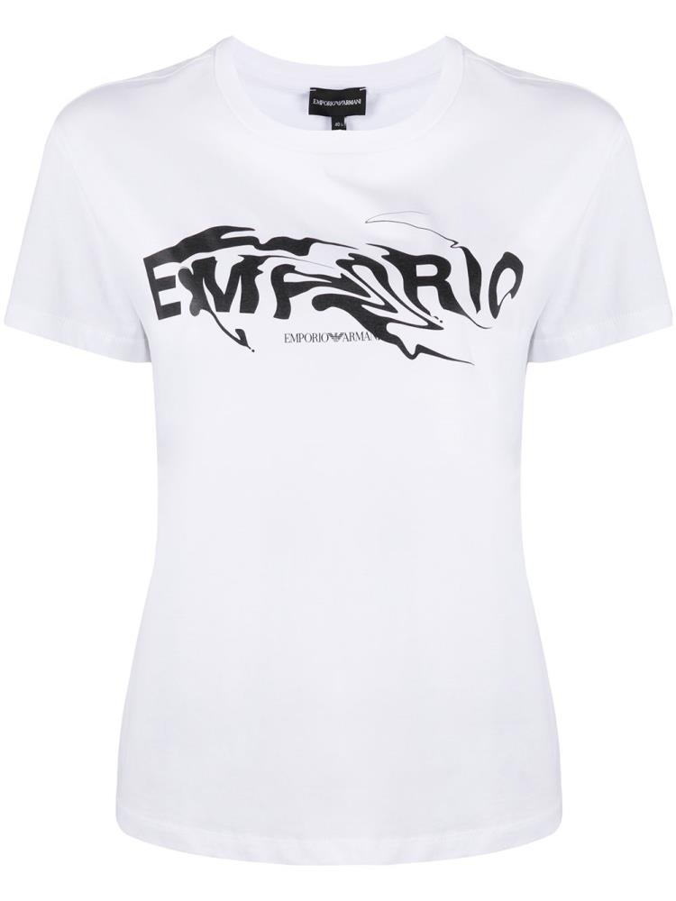 Camiseta Armani Emporio Swirling Logo Mujer Blancas | 33VN7HT9