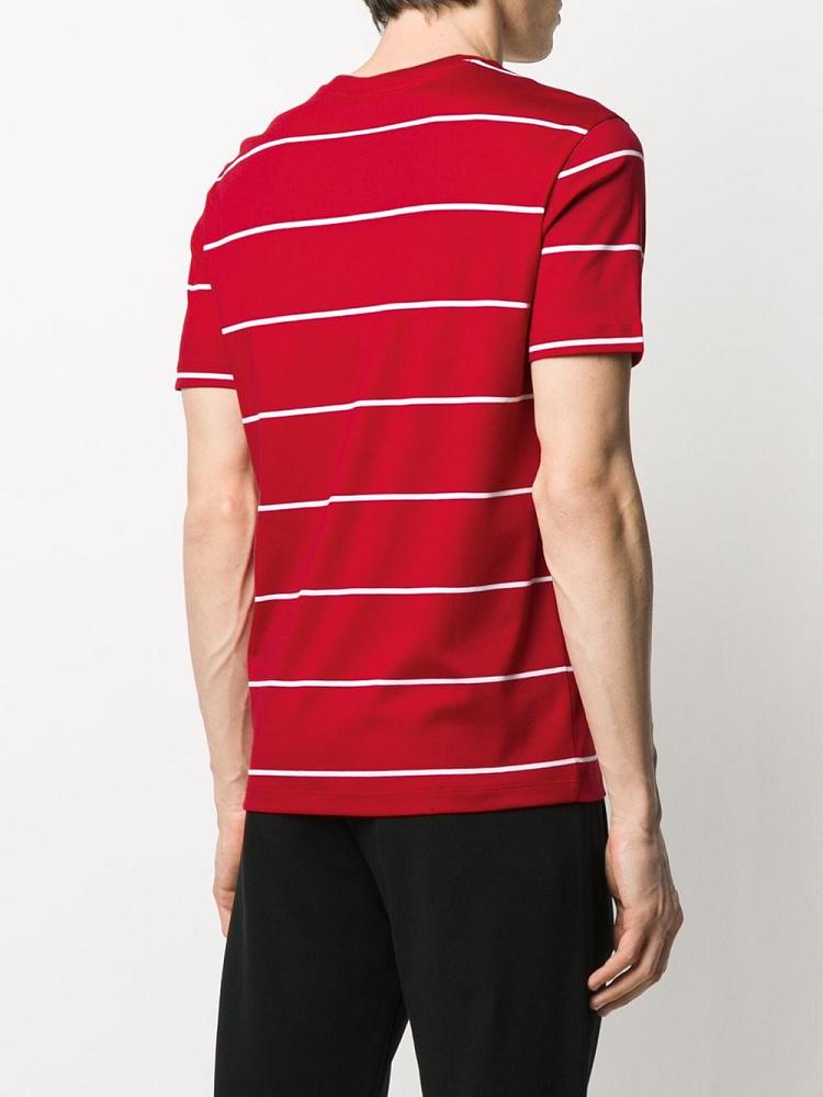 Camiseta Armani Emporio Woven Stripe Hombre Rojas | NKWHUBFY