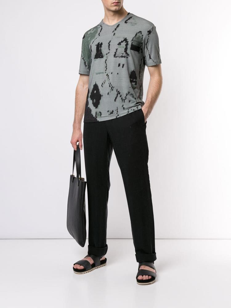 Camiseta Giorgio Armani Abstract Print Hombre Verde | 33FZAZIK