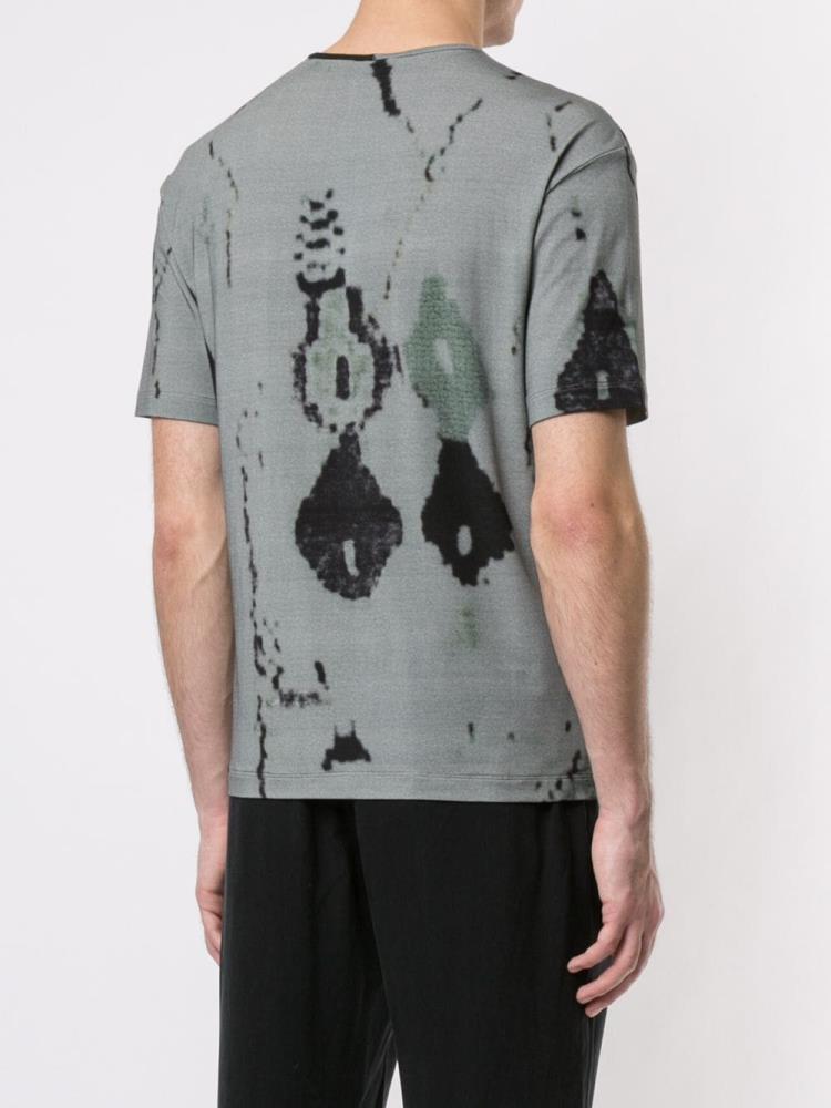 Camiseta Giorgio Armani Abstract Print Hombre Verde | 33FZAZIK