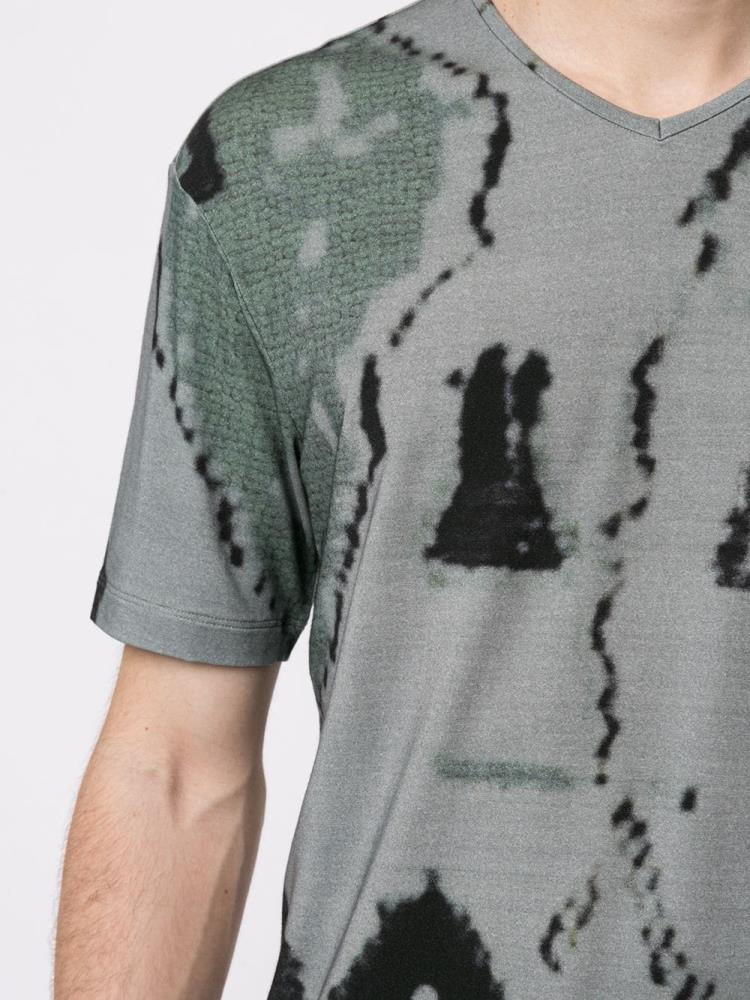 Camiseta Giorgio Armani Abstract Print Hombre Verde | 33FZAZIK