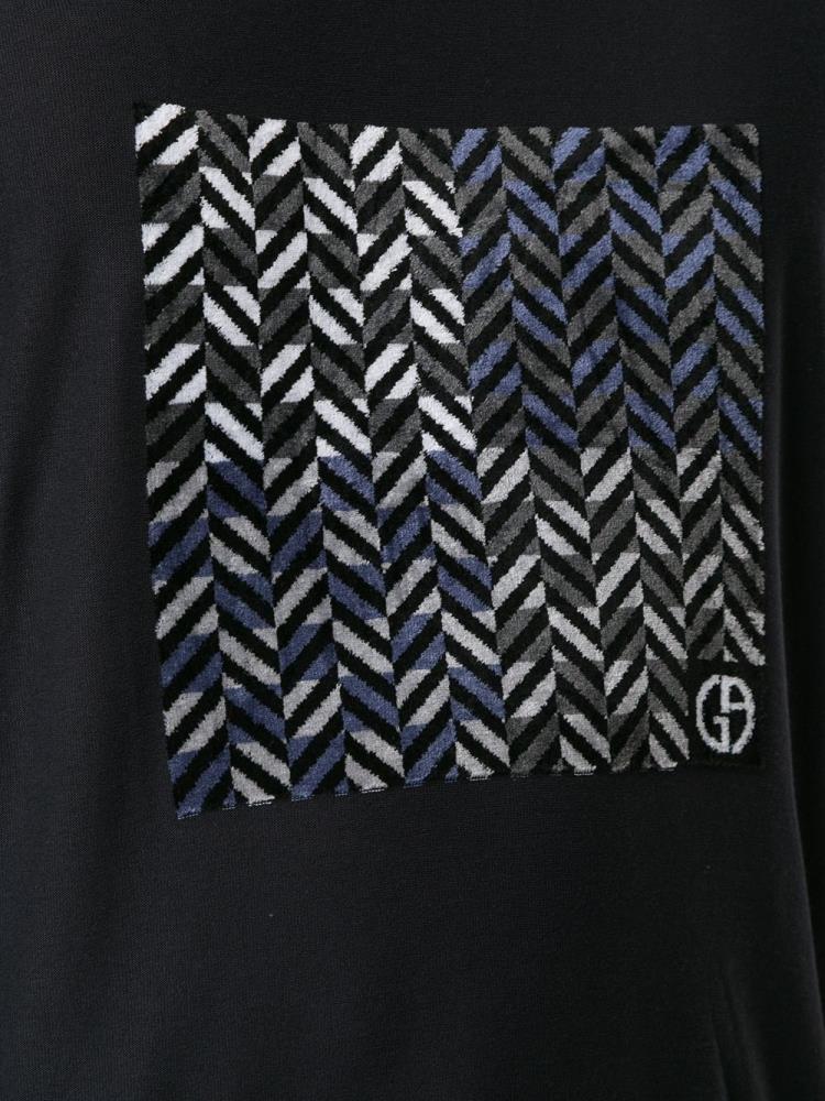 Camiseta Giorgio Armani Chevron Logo Hombre Negras | C44WCUKG