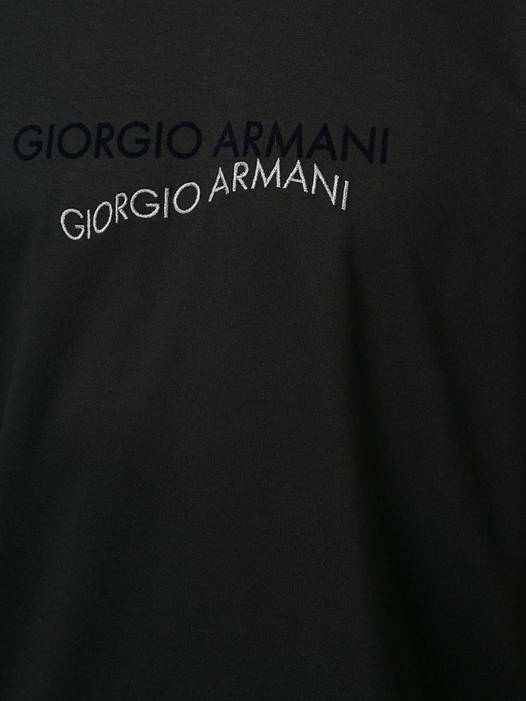 Camiseta Giorgio Armani Contrast Logo Hombre Negras | ODHPAQFZ