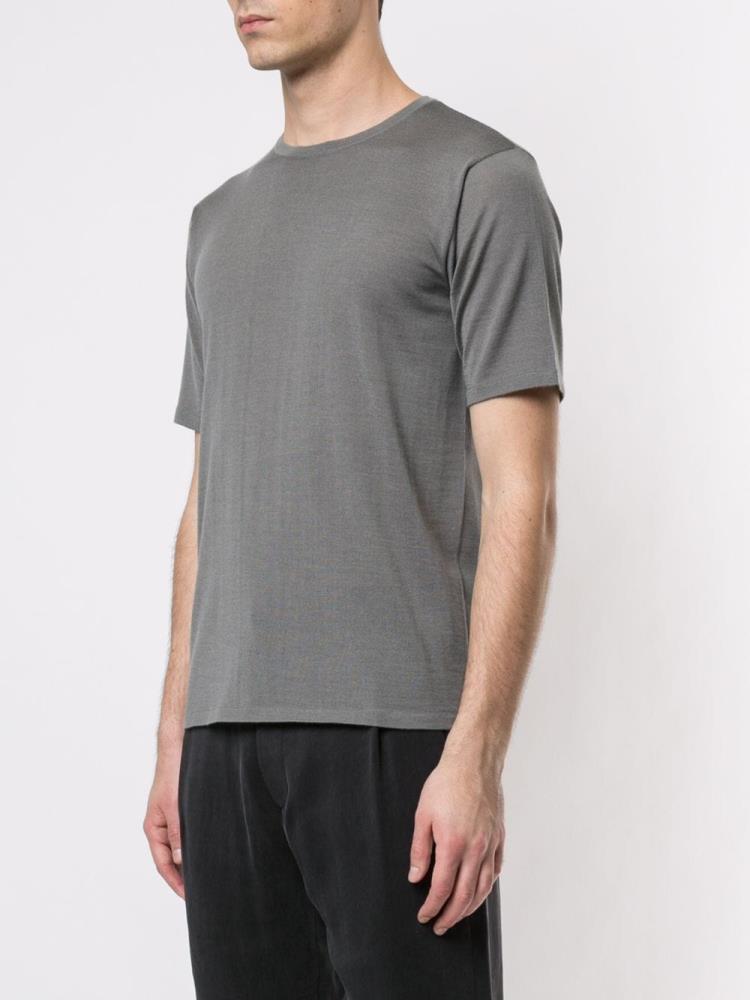 Camiseta Giorgio Armani Fine Knit Hombre Gris | URCHWEJ1