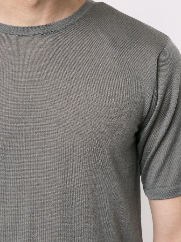 Camiseta Giorgio Armani Fine Knit Hombre Gris | URCHWEJ1