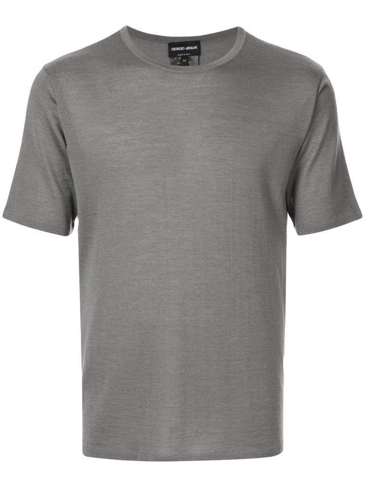 Camiseta Giorgio Armani Fine Knit Hombre Gris | URCHWEJ1