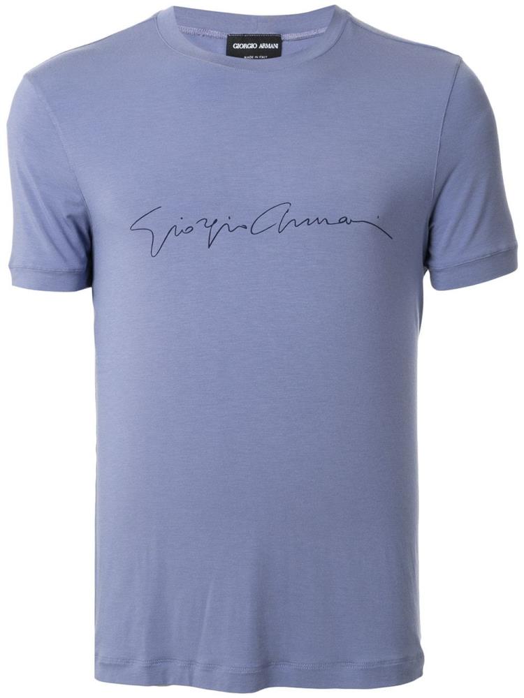 Camiseta Giorgio Armani Logo Hombre Moradas | J474ZE3I