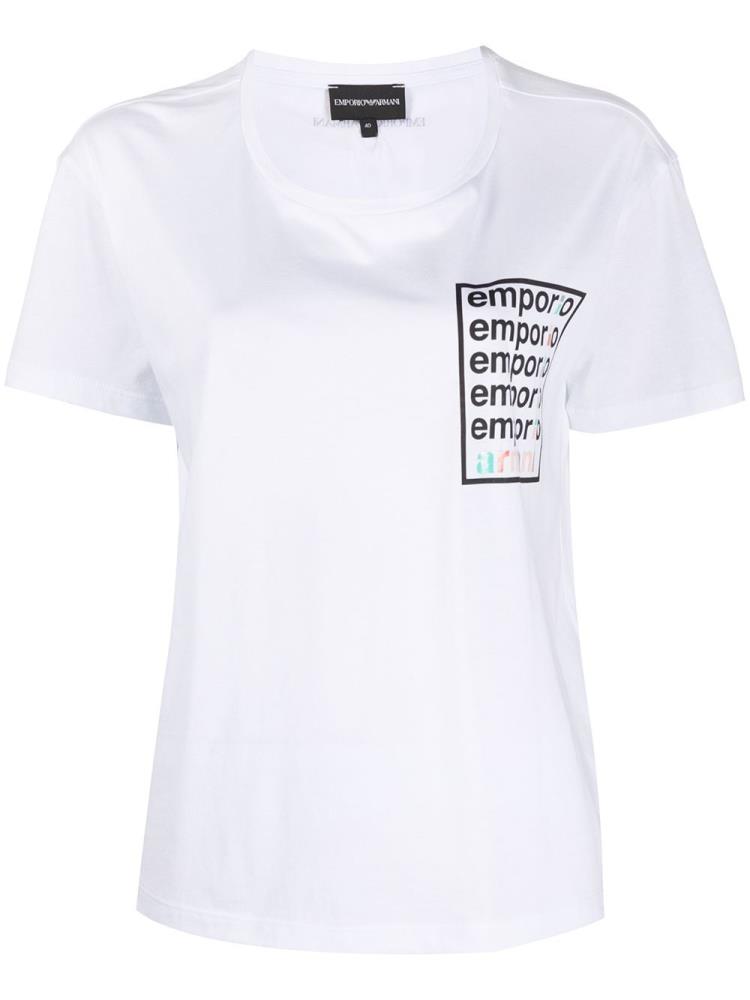 Camiseta Giorgio Armani Logo Print Mujer Blancas | GGQJF8SL