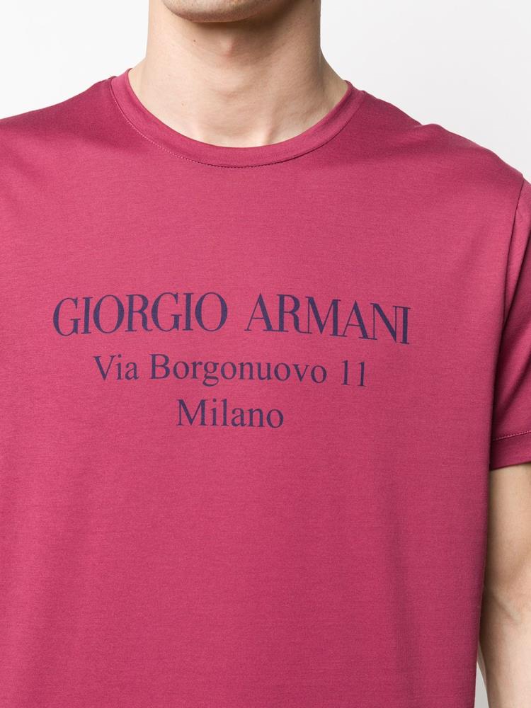 Camiseta Giorgio Armani Logo Print Hombre Rojas | HOPRNYZP